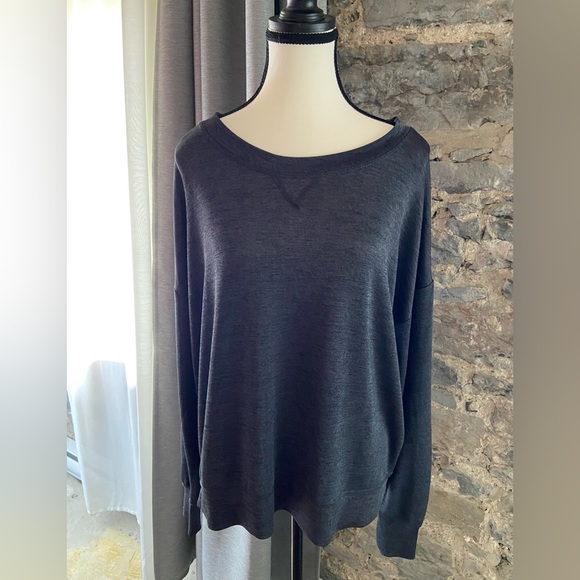 Icone grey/gray loose fitting sweater with sheen - Picture 1 of 4